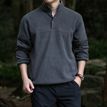 Load image into Gallery viewer, 2025 Men Sweatshirt Turtleneck Half Button Pullover Male Polar Fleece Casual Basic Elegant Work Wear Winter Autumn Warm Jacket
