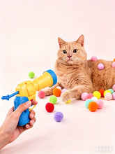 Load image into Gallery viewer, 21pcs/set cat playset: includes 1pc transmitter and 20pcs random color plush balls, perfect as an interactive toy for indoor cat
