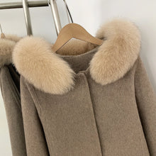 Load image into Gallery viewer, Hooded Fur Trim Wool Coat
