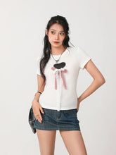 Load image into Gallery viewer, Heart Bow Lace Tee
