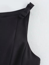 Load image into Gallery viewer, Summer Women Vintage Black Cropped Tops Bow Slim O Neck Sleeveless Off Shoulder Tank Tops Trend Female Casual Chic Vest Top
