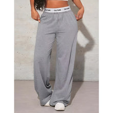 Load image into Gallery viewer, Women's Fashion Pants High Waist Webbing Loose Women's Wide Leg Pants Solid Colour Casual Female Pants Autumn Daily Wear
