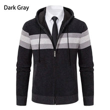 Load image into Gallery viewer, Hooded Knit Sweater Coat with Fleece Lining
