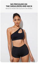 Load image into Gallery viewer, Women Sports Bra Push Up Fitness Bras One Shoulder Shockproof Yoga Bra Black White Yoga Running Bra Sexy Vest
