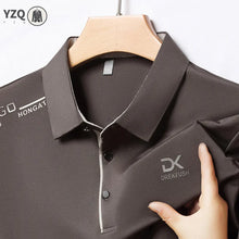 Load image into Gallery viewer, Men's Business Casual Short Sleeve Polo Shirt Solid Color with Badge Fashionable Breathable Comfortable Versatile Business Top
