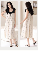 Load image into Gallery viewer, Newest Women Nightdress Female 100% Cotton Nightwear Floral Short Sleeve Sleepdress With Chest Pad
