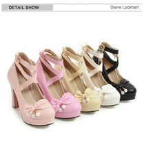 Load image into Gallery viewer, Glossy Mary Jane Chunky Heels
