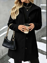 Load image into Gallery viewer, Women's Mid-Length Woolen Coat Autumn Winter New Style Single Button Casual Coat Flip Collar Classic Elegant Outerwear
