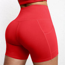 Load image into Gallery viewer, Yoga Shorts with Pockets High Waist Butt Lifting Cyclings Tights Outdoor Workout Jogging Shorts Sportswear Gym Running Short

