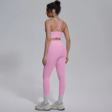 Load image into Gallery viewer, New Yoga Set for Woman Summer Gym Sports Running Bra Top Breathable Peach Buttocks Women Leggings Solid Color Yoga Set
