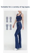 Load image into Gallery viewer, Yoga Jeans for Women Denim Pants Sexy Flared Trousers Lady Pants Hip Lifting and Cross Waist Design Indoor Sports Outdoor Flared
