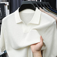 Load image into Gallery viewer, 100% Cotton Short-sleeved POLO Shirt Men's Lapel Knitted T-shirt High-end Casual Bottoming Versatile Men's Short-sleeved Men's T
