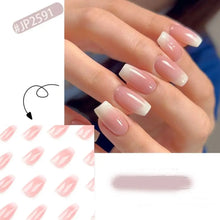 Load image into Gallery viewer, 24pcs Gradient Fake Nails French Ballerina Nail Waterproof Faux Medium Coffin false nails Fingernails Press on Nails Tips
