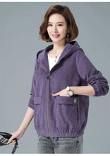 Load image into Gallery viewer, Corduroy Hooded Loose Jacket
