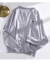 Load image into Gallery viewer, Korean V Neck Knit Cardigan
