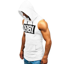 Load image into Gallery viewer, Men's Hooded Tank Tops Gym Workout Training Hoodies Sleeveless Bodybuildng Muscle Cut Off T-Shirt with Pocket
