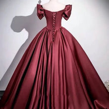 Load image into Gallery viewer, Wine Red Elegant Evening Dress  2026 New Toast Dress for Bride's Wedding High-end One Shoulder Performance Chorus Dress
