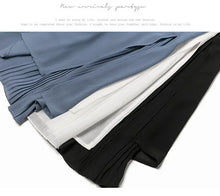 Load image into Gallery viewer, Women Pants Culottes Elastic Wide Leg Irregular Hem Double Layers Korean Trousers Summer Casual Loose Pleated Pants
