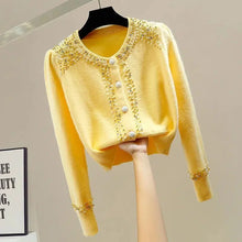 Load image into Gallery viewer, Slim O-Neck Knit Cardigan Sweater
