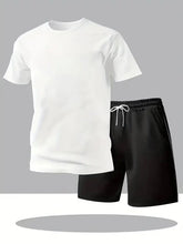 Load image into Gallery viewer, 2026 Summer Fashion Men's Tracksuit T-shirt Shorts Set Leisure Short Sleeve Set Jogging Gym Suit Brand Clothing
