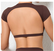 Load image into Gallery viewer, Sports Muscle Back Tee Without Padded Women Backless Sports Shirts Workout Gym Training Yoga T-Shirt Outdoor Open Back Tops
