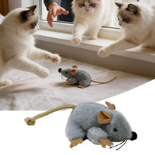 Load image into Gallery viewer, Plush Cat Toy Mouse Realistic Moving Tail with Sound Interactive Kitten Toys for Indoor Cats Hunting Game Play Pet Supplies
