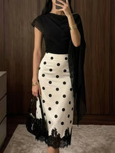 Load image into Gallery viewer, Skirts for Women Women Skirt Fashion Summer Skirts Elegant Dot Lace High Waist Package Hip Midi Skirt Women Faldas
