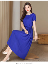 Load image into Gallery viewer, New Fashion Summer Dresses For Women 2025 Elegant Casual Short Sleeve Midi Dress Soild Colour Women Clothing
