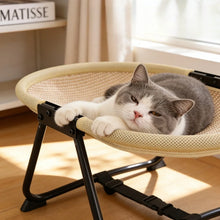 Load image into Gallery viewer, Foldable Elevated Pet Bed Breathable Linen Mesh Raised Cat Dog Sleeping Indoor Small Puppy Kitten Rest Sofa with Storage Bag

