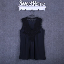 Load image into Gallery viewer, Summer tops for women  Fashion Lace Chiffon blouse V-Neck Loose Casual Chiffon Shirt
