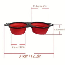 Load image into Gallery viewer, 1-piece 2-in-1 Foldable Dual Bowl Feeding Bowl Portable Outdoor Travel Dog Cat Drinking Bowl Pet Supplies Outdoor Feeding Water
