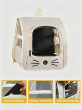 Load image into Gallery viewer, Breathable Oxford Pet Cat Carrier Backpack for Small Dogs, Portable Transparent Travel Outdoor Bag with Side Mesh Pockets, Airy
