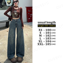 Load image into Gallery viewer, High Waisted Wide Leg Jeans Women Cotton Retro Denim Y2k Loose Fashion Design Sense Pant Streetwear Baggy Straight Trouser Woman
