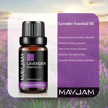Load image into Gallery viewer, MAYJAM 10ML Essential Oil Lavender Jasmine Eucalyptus Vanilla Sandalwood Bergamot Rosemary Citronella Cinnamon Fragrance Oil
