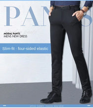 Load image into Gallery viewer, Men’s Classic Black Slim Fit Office Dress Pants
