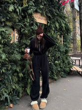 Load image into Gallery viewer, Jumpsuit Women 2026 New Fashionable Long Sleeved Jumpsuit for Women's Casual Half Open Collar Elastic Waist Jumpsuit
