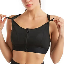Load image into Gallery viewer, Sports Bras For Women Front Zipper Adjustable Strap Shockproof Elastic Fitness Athletic Brassiere Slim Yoga Crop Top
