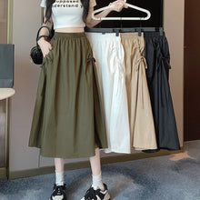 Load image into Gallery viewer, Drawstring Cargo A-Line Midi Skirt
