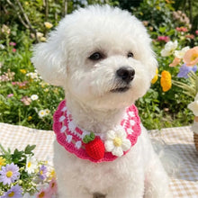 Load image into Gallery viewer, Pet Accessories Adjustable Flower Pet Scarf Bib Sweet Handmade Cat Strawberry Collar Decorative Cozy Cat Woven Bib Photo Shoots
