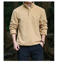 Load image into Gallery viewer, 2025 Men Sweatshirt Turtleneck Half Button Pullover Male Polar Fleece Casual Basic Elegant Work Wear Winter Autumn Warm Jacket
