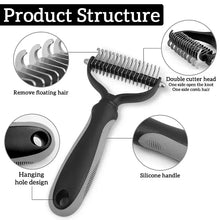 Load image into Gallery viewer, Cat Hair Removal Comb Dog Hair Removal Brush Stainless Steel Double Sided Pet Grooming Brush Removing Tangles Cat Accessories
