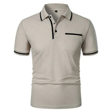 Load image into Gallery viewer, New Men's Short Sleeve Polo Shirts Solid Color Casual T-shirt Summer Trendy Breathable Loose Basic Splice Top Pockets Men Shirts
