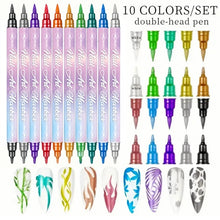 Load image into Gallery viewer, Nail Art Markers Customised Specialised Needle Tube Nail Art Pens Hand-Drawn Outline Pen Acrylic Paint Pen Set Acrylic Paintbrus
