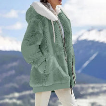 Load image into Gallery viewer, Autumn Winter Fashion Women's Coat New Casual Hooded Zipper Lady Clothes Cashmere Female Fleece Jacket Solid Color Ladies Coats
