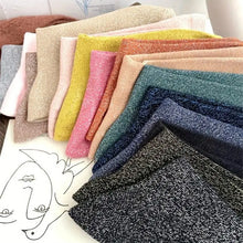 Load image into Gallery viewer, Metallic Knit Mid Calf Socks
