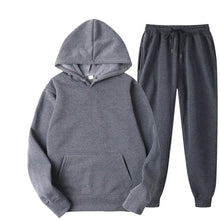 Load image into Gallery viewer, Men Tracksuit 2 Pieces Sets Hooded Sweatshirt +Drawstring Pants Male Hoodies Running Sportswear Men Women Autumn Sportwear
