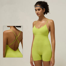 Load image into Gallery viewer, Yoga Sports Outfit for Woman Jumpsuit with Chest Pads Seamless Cross Straps One-piece Gym Quick-drying Running Fitness Clothes
