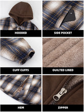 Load image into Gallery viewer, Fleece Lined Plaid Hooded Jacket
