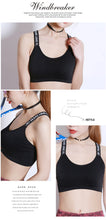 Load image into Gallery viewer, 40-65Kg Sexy Bra Top Women Sports Bras Letters Straps Gym Yoga Female Pad Sportswear Tank Top Sport Push Up Bralette
