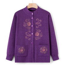 Load image into Gallery viewer, Women Winter Coats Vintage Printed Knitted Cardigan Sweater Female Jacket Spring Autumn Outerwears Top Wool Knitwear Coat
